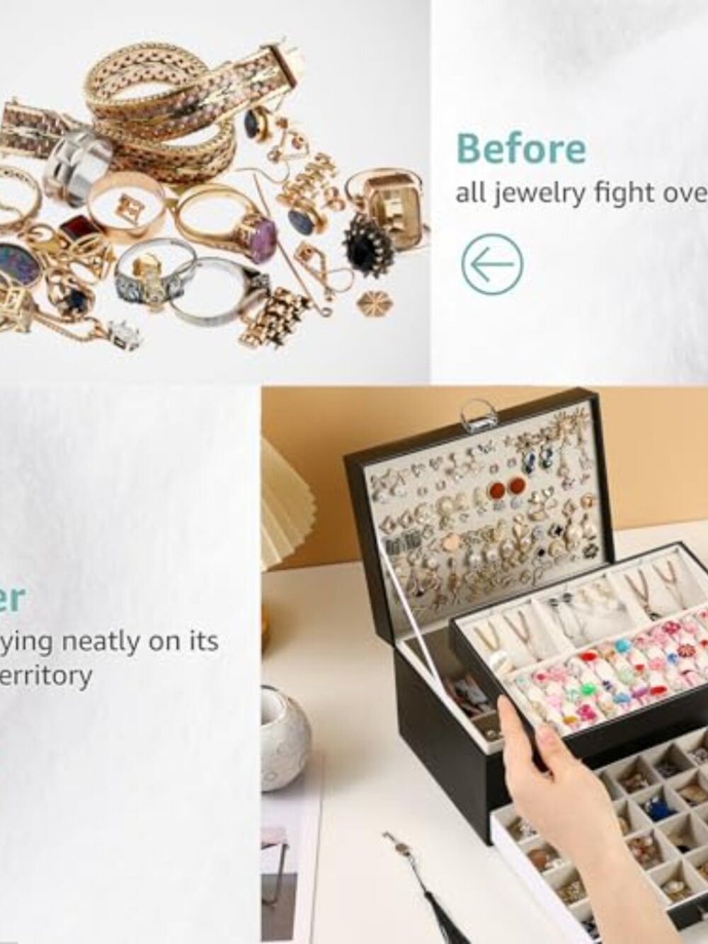 5 Layers Girl Jewelry Organizer Box With Lock - Picture 6 of 6